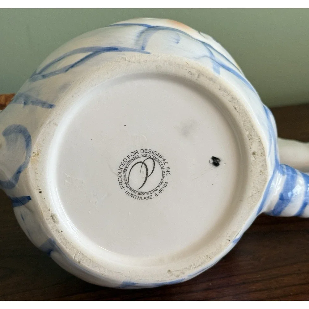Vintage Nursery Rhyme The Cow Jumped Over The Moon Ceramic Teapot